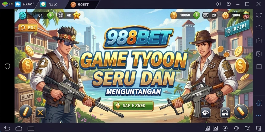 Screenshot gameplay 988BET dengan tampilan manajemen bisnis yang menarik.