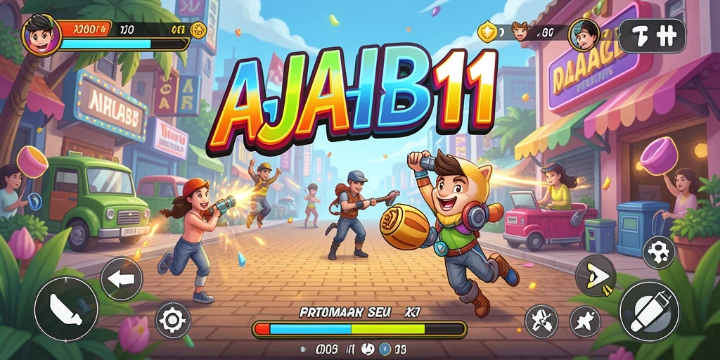 Tampilan gameplay seru yang penuh warna dari AJAIB11.