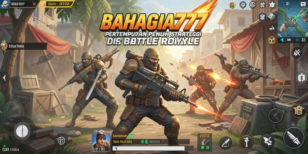 Tampilan mendebarkan dari gameplay BAHAGIA777 saat bertempur di medan perang.