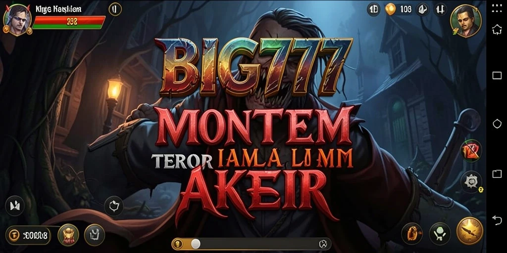 Screenshot gameplay BIG777 menampilkan ketegangan saat karakter bersiap menghadapi makhluk menyeramkan.