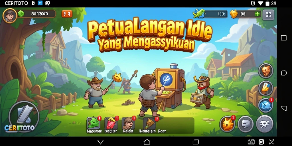 Tampilan gameplay <strong>CERITOTO</strong> yang seru dan menarik di dunia Idle.