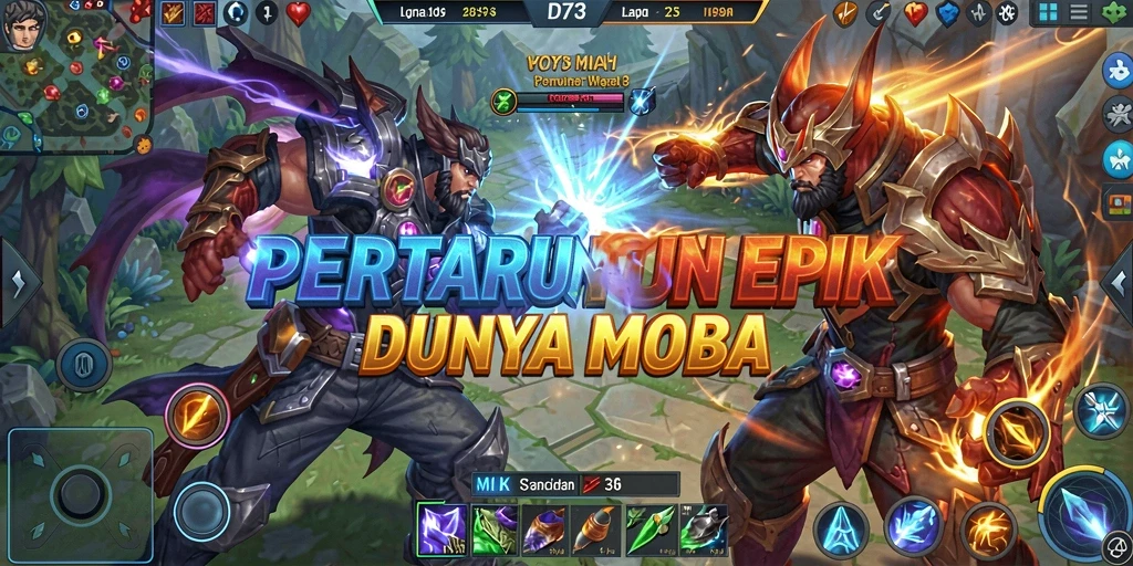 Tampilan seru dari aksi gameplay D73 dalam pertempuran tim.