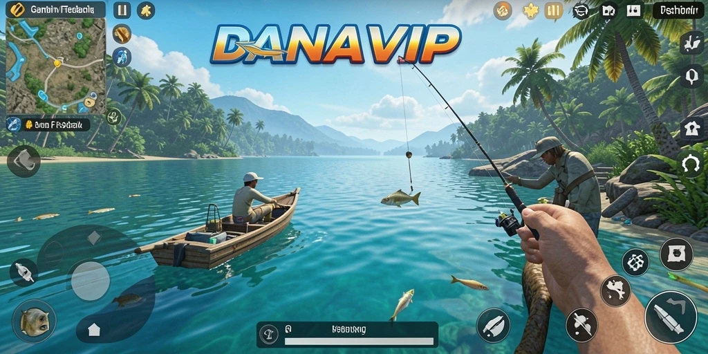 Screenshot utama DANAVIP menampilkan gameplay Fishing yang seru dan menarik.