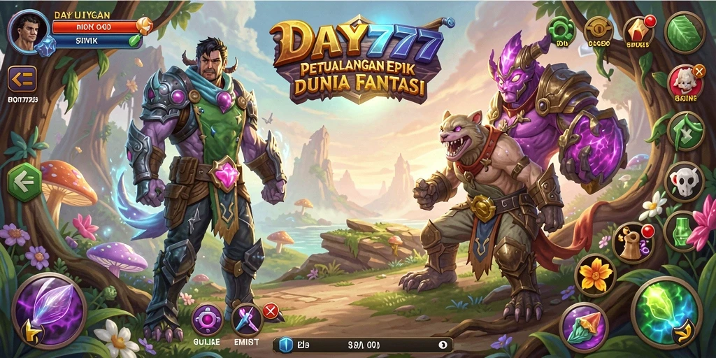 Tampilan gameplay menakjubkan dari DAY777 dengan petualangan RPG yang seru.