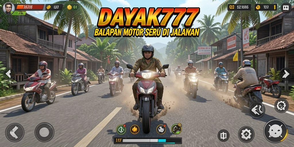 Gameplay balapan motor yang mendebarkan dan realistis di DAYAK777.