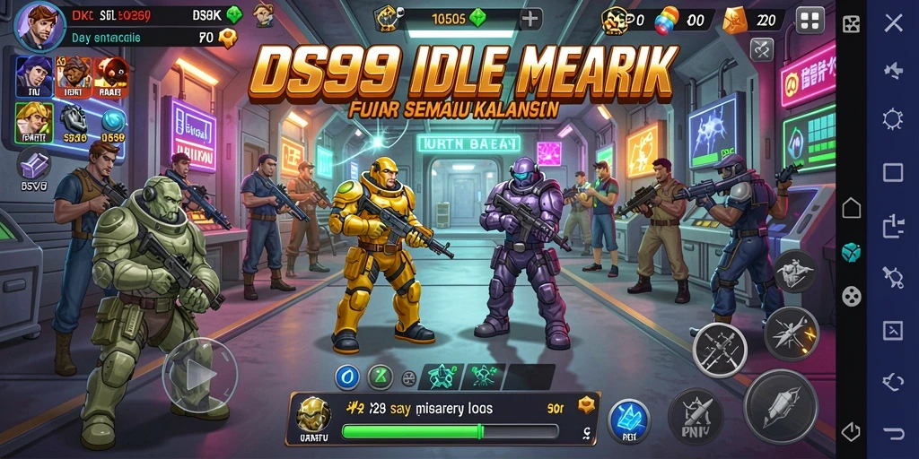 Tampilan gameplay DS99 yang menarik dan penuh warna.