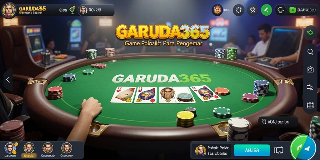 Screenshot GARUDA365 menampilkan gameplay seru dan dinamis dalam permainan Poker.