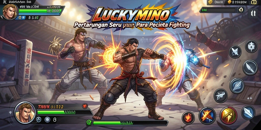 Gameplay menegangkan dalam pertarungan LUCKYMINO.