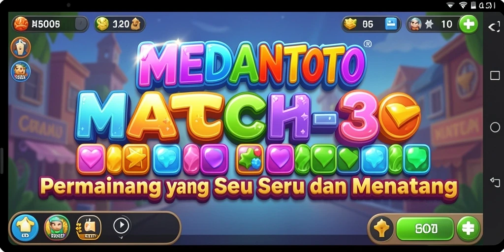 Tangkapan layar memperlihatkan momen seru gameplay Match-3 di MEDANTOTO.