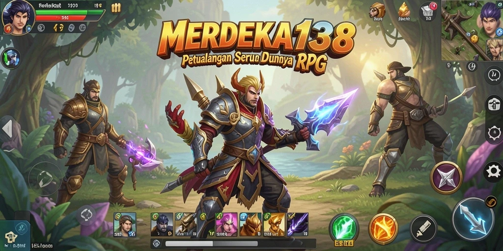 Tampilan gameplay RPG yang mendebarkan dari MERDEKA138.