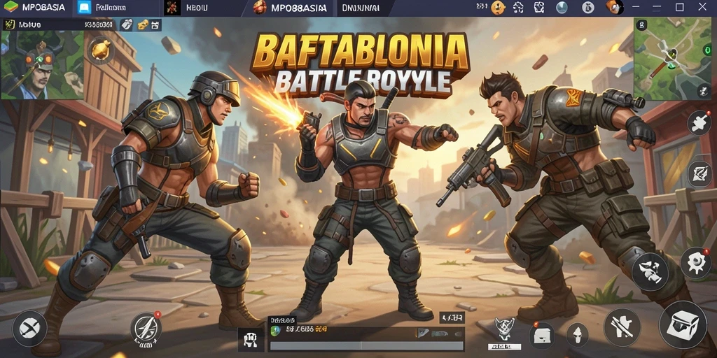 Tampilan seru gameplay MPO88ASIA di medan pertempuran Battle Royale.