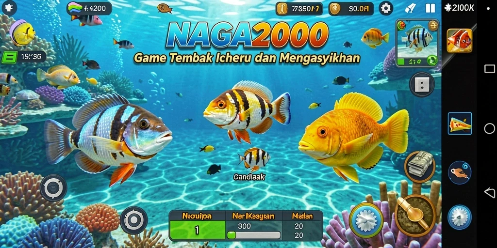 Tampak gameplay seru dalam NAGA2000 saat menembak ikan.