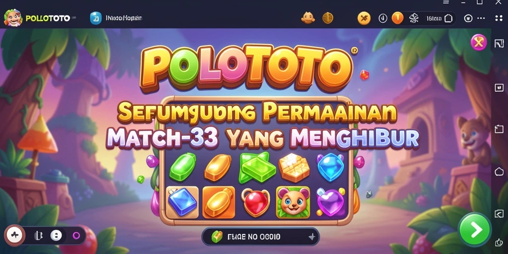 Tampilan gameplay POLOTOTO dengan elemen Match-3 yang penuh warna.
