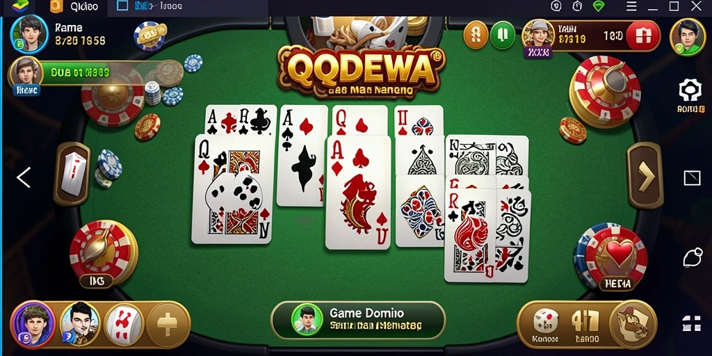 Tampilan gameplay menarik dari QQDEWA saat bermain Domino.