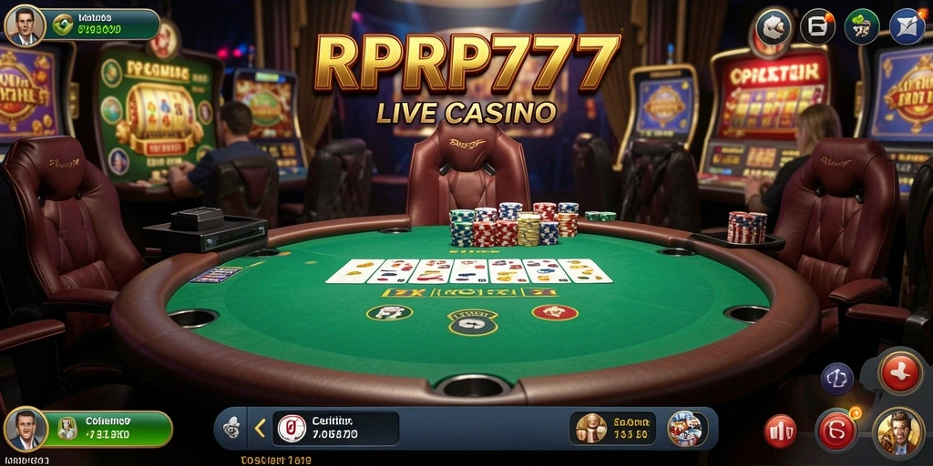Screenshot dari gameplay RPRP777 menampilkan suasana Live Casino yang menegangkan.