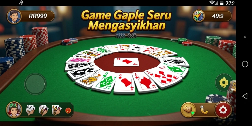 Tampilan gameplay Gaple yang seru dan interaktif di RR999.