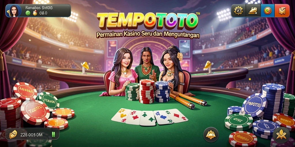 Screenshot gameplay TEMPOTOTO menampilkan aksi perjudian yang seru.