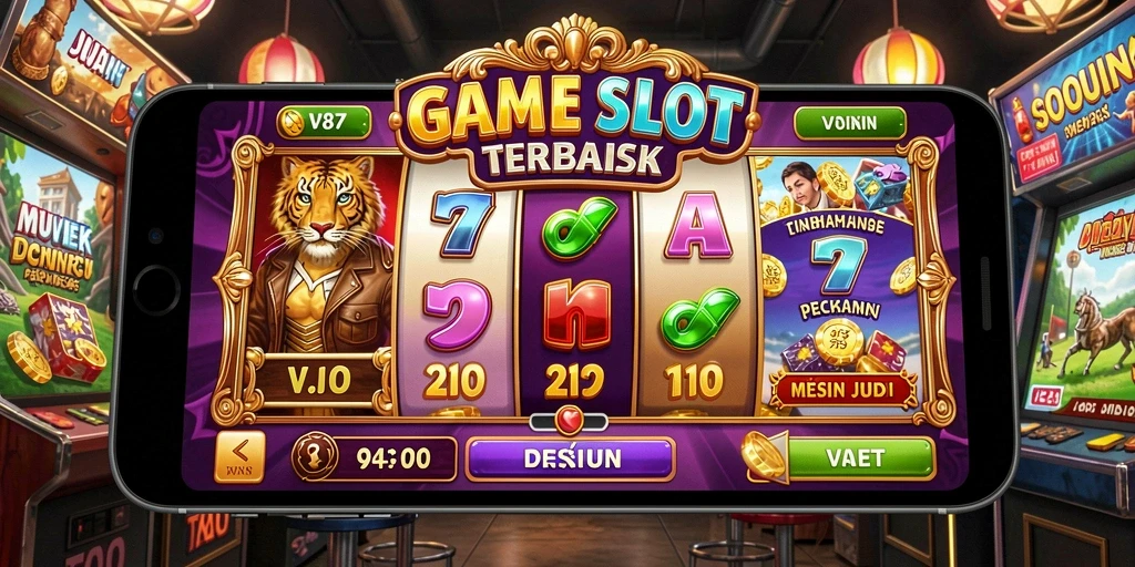 Screenshot V87 menunjukkan gameplay Slot yang mengasyikkan dan berwarna.