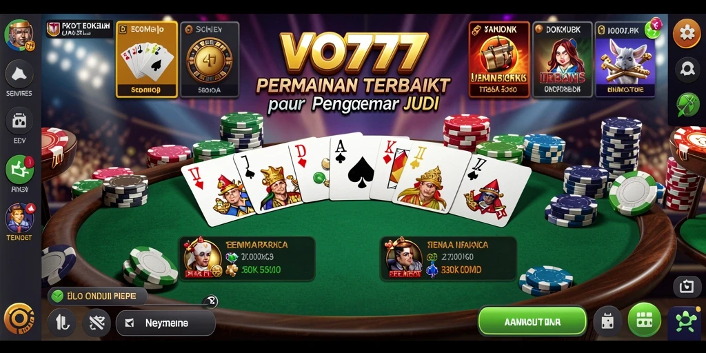 Screenshot utama VO777 menampilkan gameplay Poker yang seru dan interaktif.